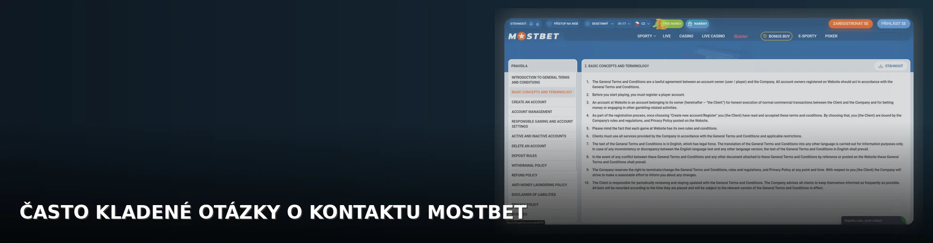 Mostbet - kontakt
