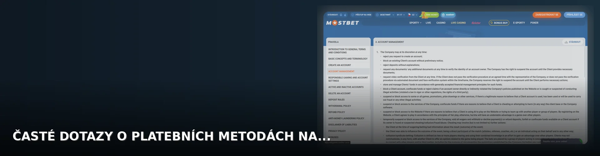 Mostbet - platebni_metody