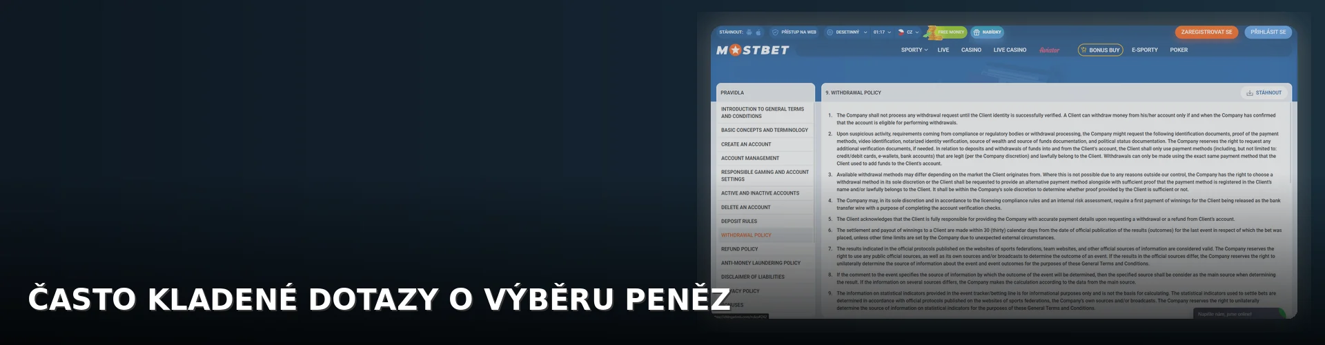 Mostbet - vyber_penez